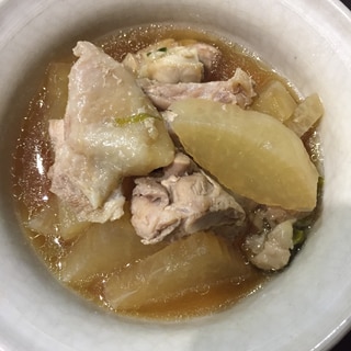 圧力鍋で鶏肉と大根の煮物